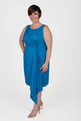 Mayes NYC Adele Sheath Dress in Mykonos Blue worn by Model Max