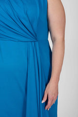 Mayes NYC Adele Sheath Dress in Mykonos Blue worn by Model Max
