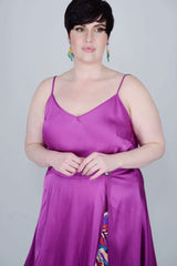 Mayes NYC Steph Tank Top in Solid Berry worn by model Max