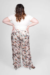 Mayes NYC Tracy Drape Neck Tee in Ivory worn by model Megan Smith