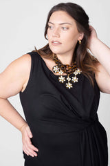 Mayes NYC Adele Sheath Dress in Black worn by Model Megan Smith