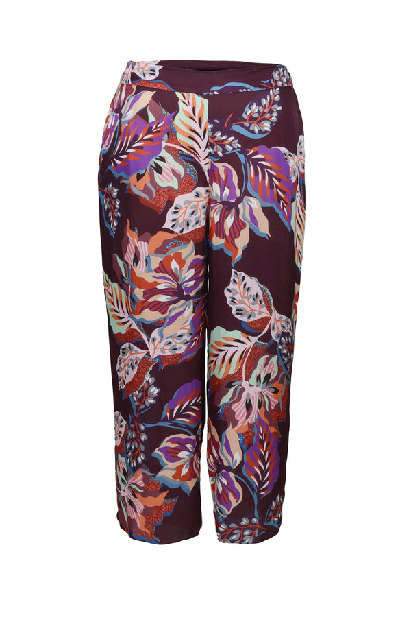 Mayes NYC Frances Wide Leg Lounge Pant in Leaf print 