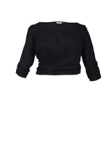 Mayes NYC Tamara Keyhole Wrap Top In Black