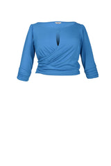 Mayes NYC Tamara Keyhole Wrap Top In Blue